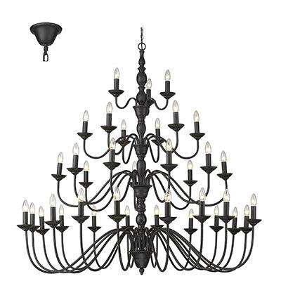 36 Lt Chandelier Black E14 36x40w