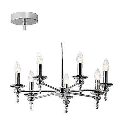 ***7 Lt Supreme Chandelier 550mm Chrome E14 7x40w