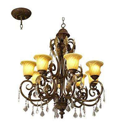 8 Lt Real Chandelier Bronze E27 8x60w