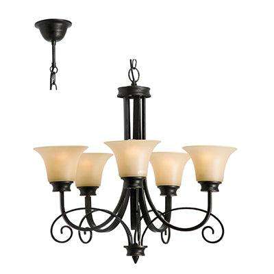 Firl Chandelier Antique Bronze E27 5x60w