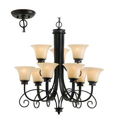 Firl Chandelier Antique Bronze E27 9x60w
