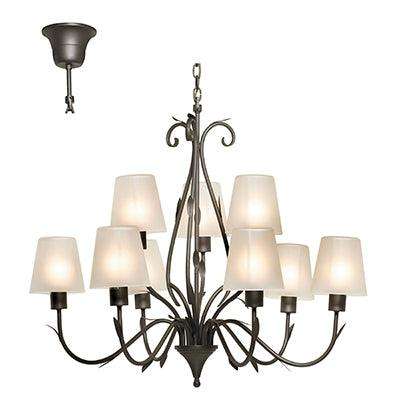 Arum Chandelier Charcoal E27 9x60w