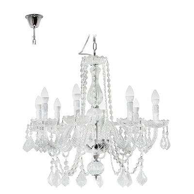 Toledo Chandelier Chrome/Clear E14 8x40w