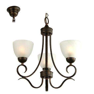 ***Beau Chandelier Antique Bronze E27 3x60w