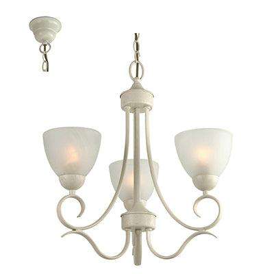 ***Beau Chandelier French White E27 3x60w