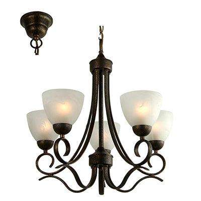 ***Beau Chandelier Antique Bronze E27 5x60w