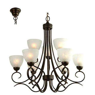 ***Beau Chandelier Antique Bronze E27 9x60w