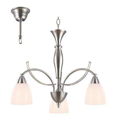 3 Lt Sasha Chandelier Satin Chrome E14 3x40w