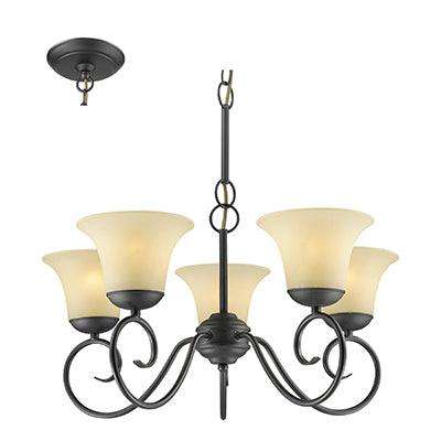 Ebele Chandelier Black E27 5x60w