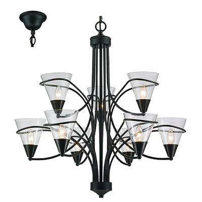 ***Chandelier Black E14 9x40w