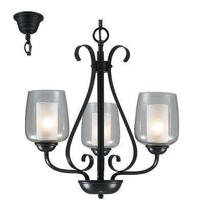 Chandelier Black E27 3x40w