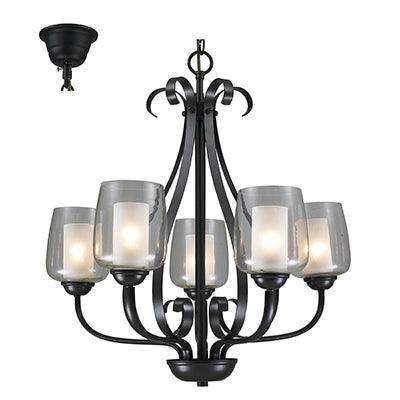 Chandelier Black E27 5x40w