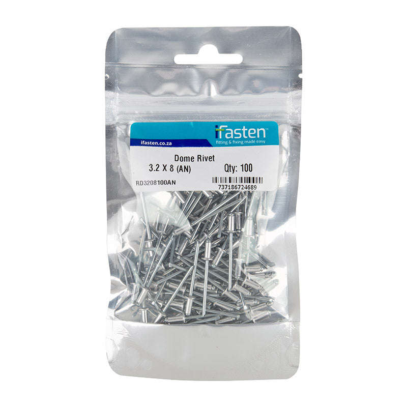 Ifasten Rivet Dome 3.2 Mmx8 Mm 100 Pp
