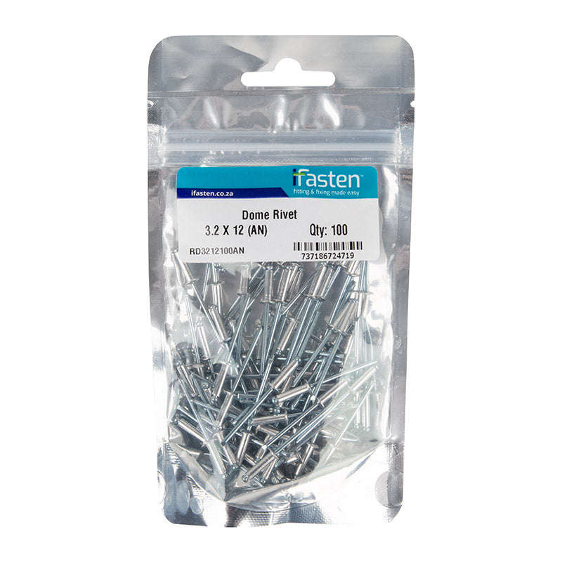 Ifasten Rivet Dome 3.2 Mmx12 Mm 100 Pp