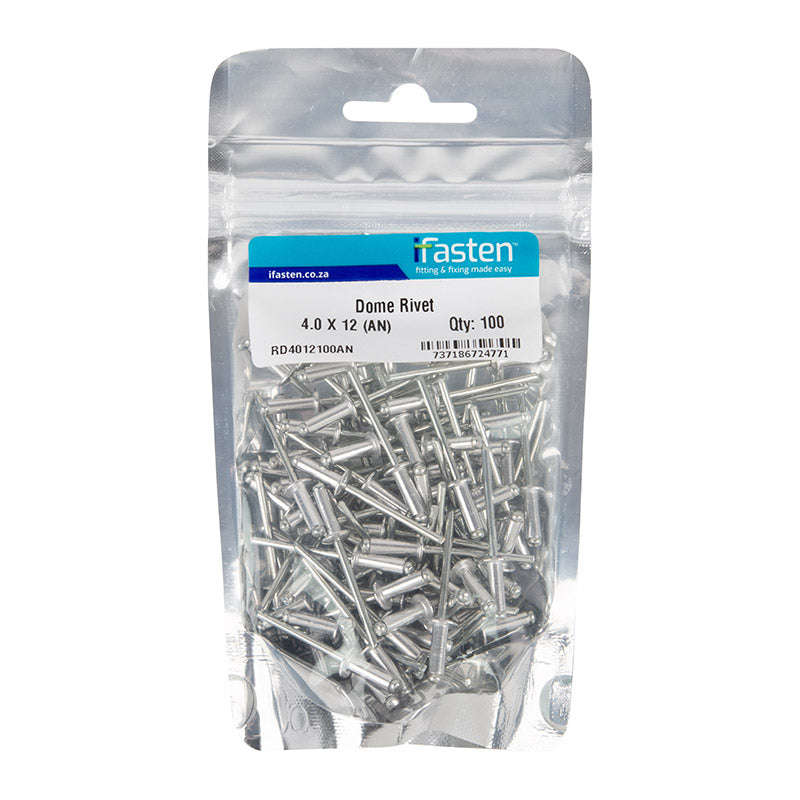 Ifasten Rivet Dome 4.0 Mmx12 Mm 100 Pp