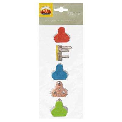 Plug Top 16 Amp 3 Pin Multicolor 5x Prepack