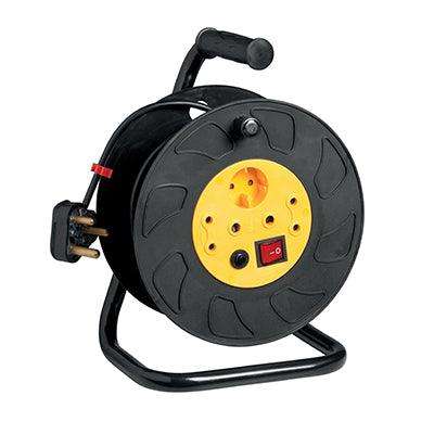 Plastic Reeler 2x10 A 1x Schuko Switch+O/L 20m 10 A Cable