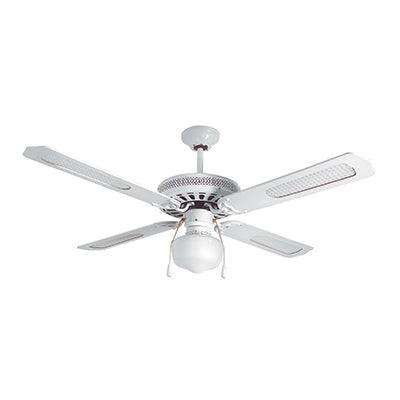 Rattan Ceiling Fan With Light White E27 1x60w