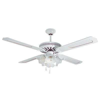 Rattan Ceiling Fan With Light White E27 4x60w