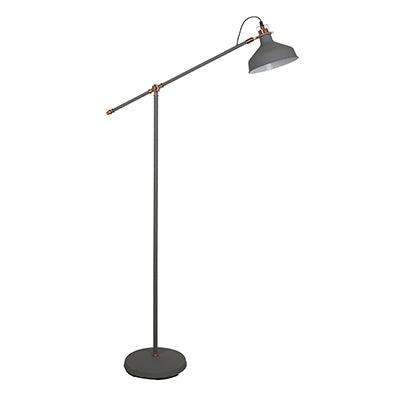 Bankers Floor Light Steel Grey & Copper 1x E27
