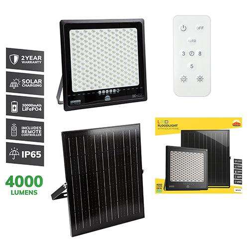Solar Floodlight & Remote Led 4000lm 6500 K