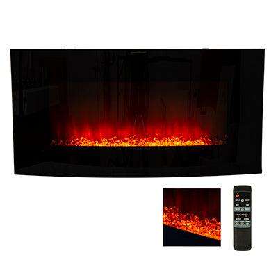 Fireplace Decorative Curved Glass Indoor With "Crystals"" 1800 W 220 240"