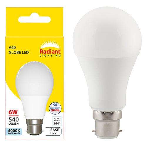 A60 6w Led B22 4000 K Box N