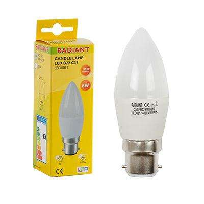 Candle Frosted 7w Led B22 5000 K N