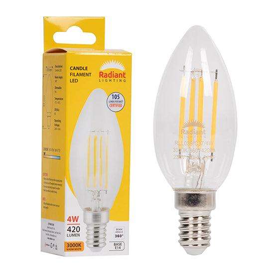 Candle Filament Clear 4w Led E14 3000 K N