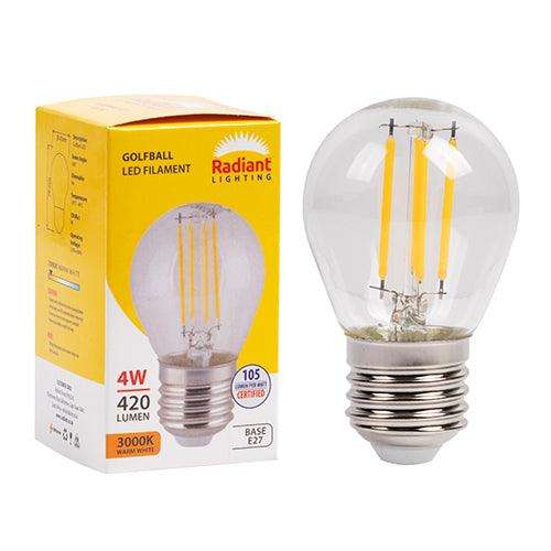 Golfball Filament Clear 4w Led E27 3000 K N