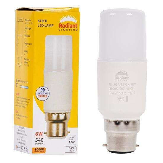 Stick Lamp Frosted T30 6w Led B22 3000 K N