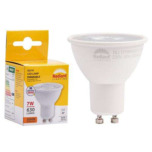 Gu10 Clear Lens 7w Led 3000 K Dimmable N