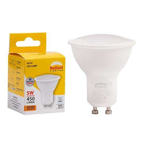 Gu10 Frosted Lens 5w Led 3000 K Non Dimmable N