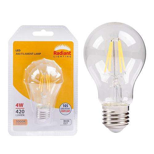 A60 Filament Clear 4w Led E27 3000 K N