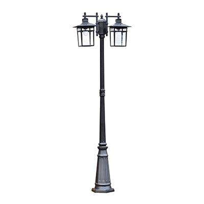 Pole Light Base Mount Matt Black 2x E27