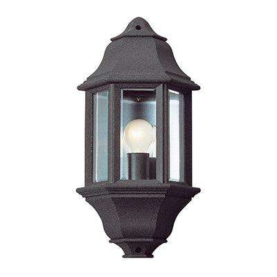 Wall Light Outdoor Medium Half Lantern Black 1x E27