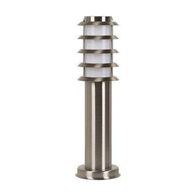 Slate Grid Bollard Outdoor 450mm Stainless Steel 1x E27