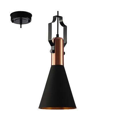 ***Pendant Metal 187mm Antique Copper/Black E27 1x40w