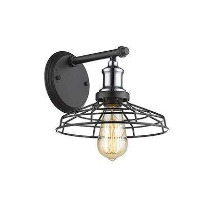 Grid Wall Light Black & Chrome E27 1x40w