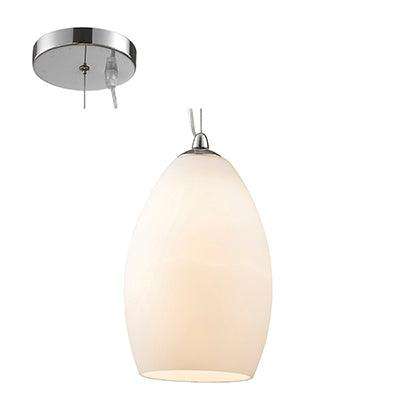 ***Egg Pendant Chrome & White E27 1x60w