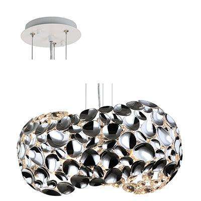Pendant Metal 470mm Chrome E27 3x60w