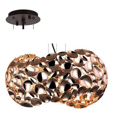 Pendant Metal 470mm Rose Gold E27 3x60w