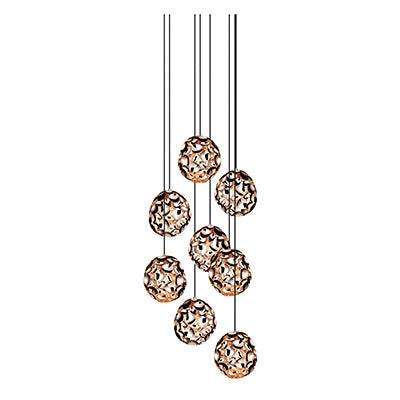 Pendant Metal 520mm Rose Gold E27 8x60w