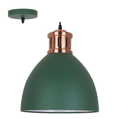 Pendant Steel 330mm Green & Copper E27 1x40w