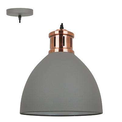 Pendant Steel 330mm Grey & Copper E27 1x40w