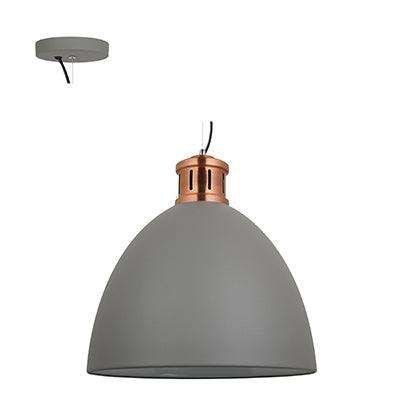 Pendant Steel 400mm Grey & Copper E27 1x40w
