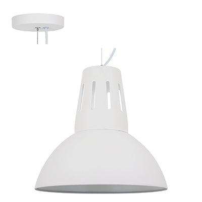 Pendant Steel 345mm White E27 1x40w