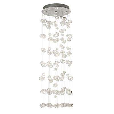 5 Lt Rain Chandelier Glass & Chrome Gu10 5x50w