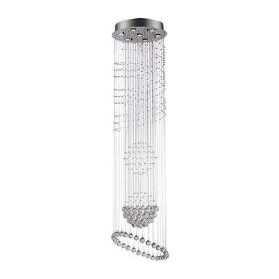 7 Lt Ball & Ring Chandelier Crystal Chrome Gu10 7x50w