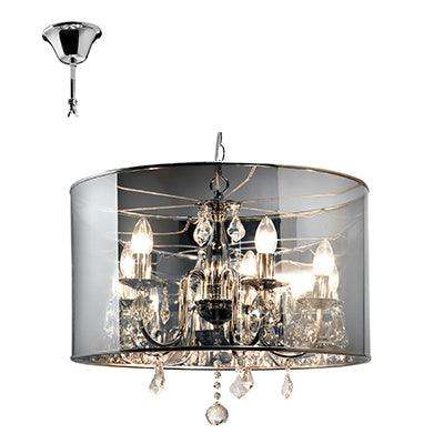 ***5 Lt Eclipse Chandelier Round Chrome E14 5x60w
